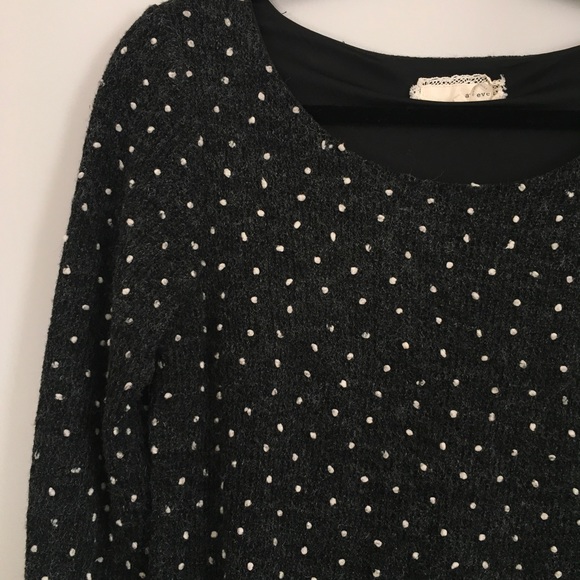 Anthropologie A’reve polka dot lace trim sweater - Picture 2 of 8